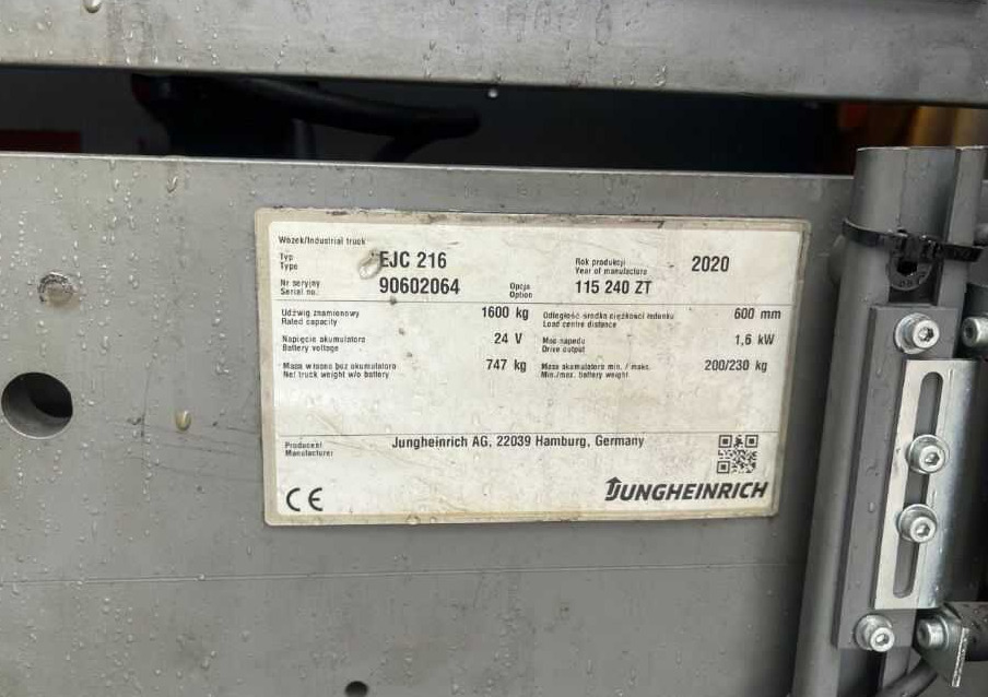 Jungheinrich EJC216 - Penumpuk: gambar 4 Jungheinrich EJC216 - Penumpuk: gambar 4