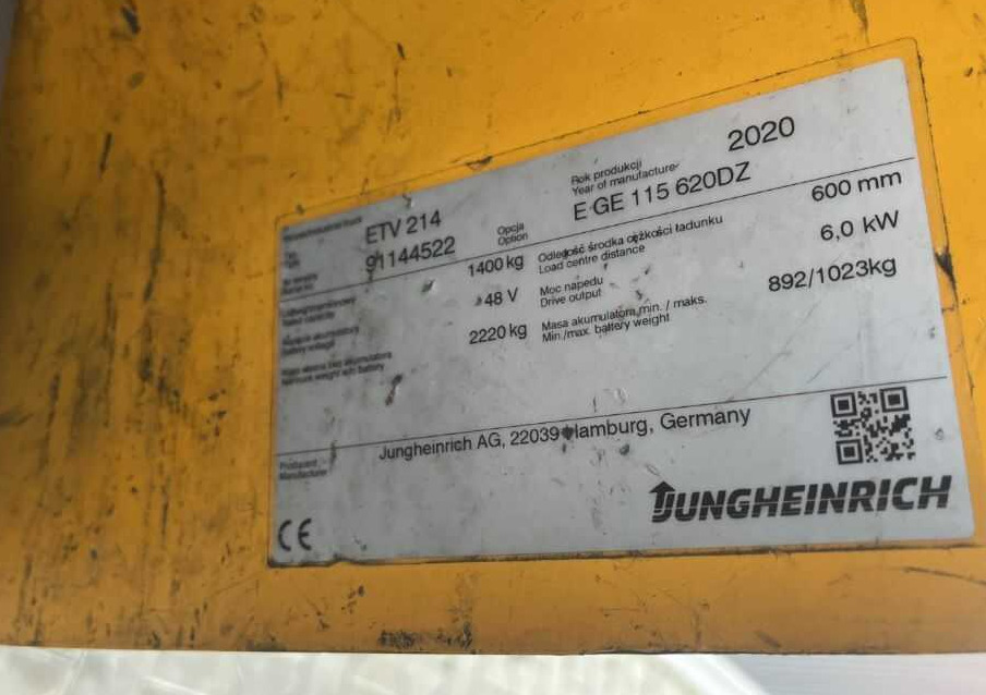 Jungheinrich ETV214 - Jangkauan truk: gambar 4 Jungheinrich ETV214 - Jangkauan truk: gambar 4