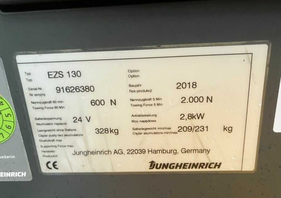 Jungheinrich EZS130 - Traktor derek: gambar 4 Jungheinrich EZS130 - Traktor derek: gambar 4