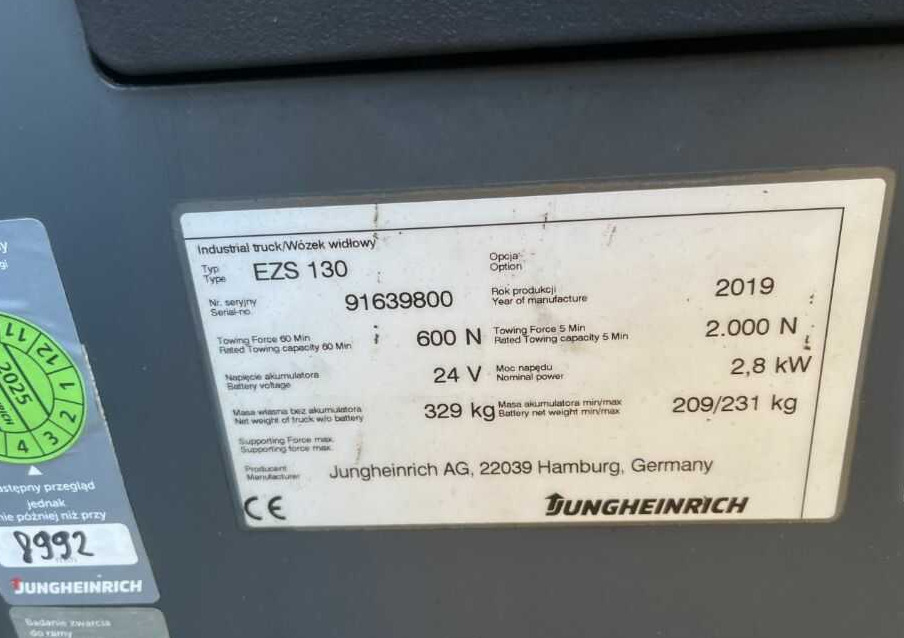 Jungheinrich EZS130 - Traktor derek: gambar 4 Jungheinrich EZS130 - Traktor derek: gambar 4