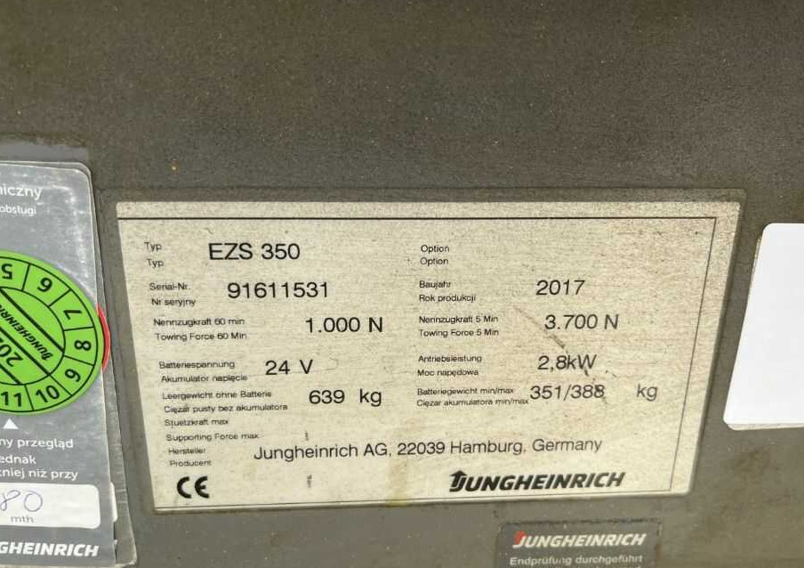Jungheinrich EZS350 - Traktor derek: gambar 4 Jungheinrich EZS350 - Traktor derek: gambar 4