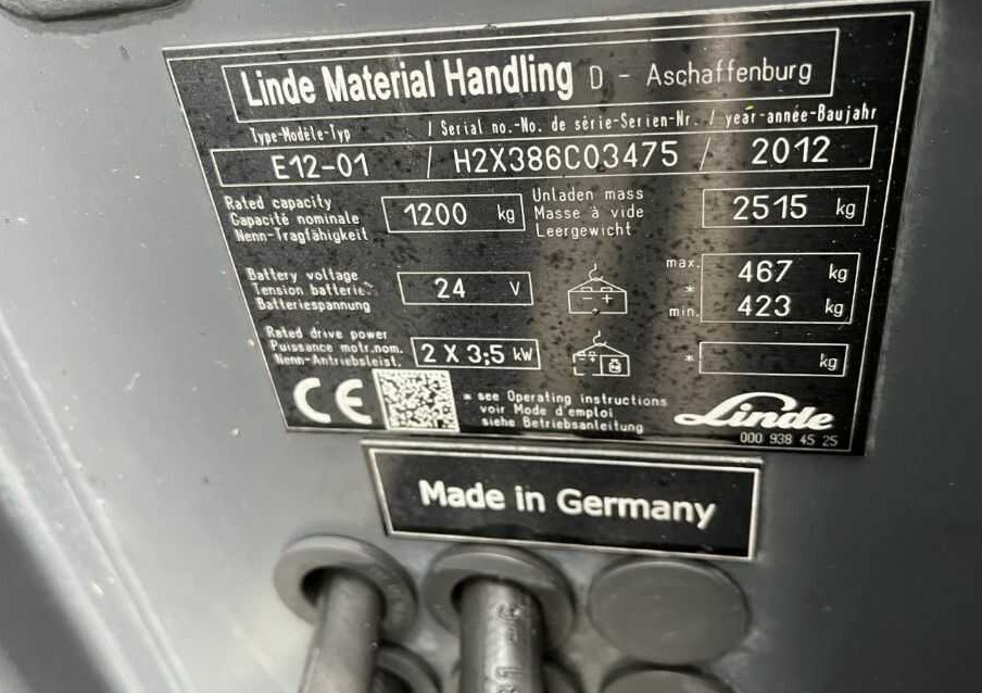 Linde E12-01 - Forklift listrik: gambar 4 Linde E12-01 - Forklift listrik: gambar 4