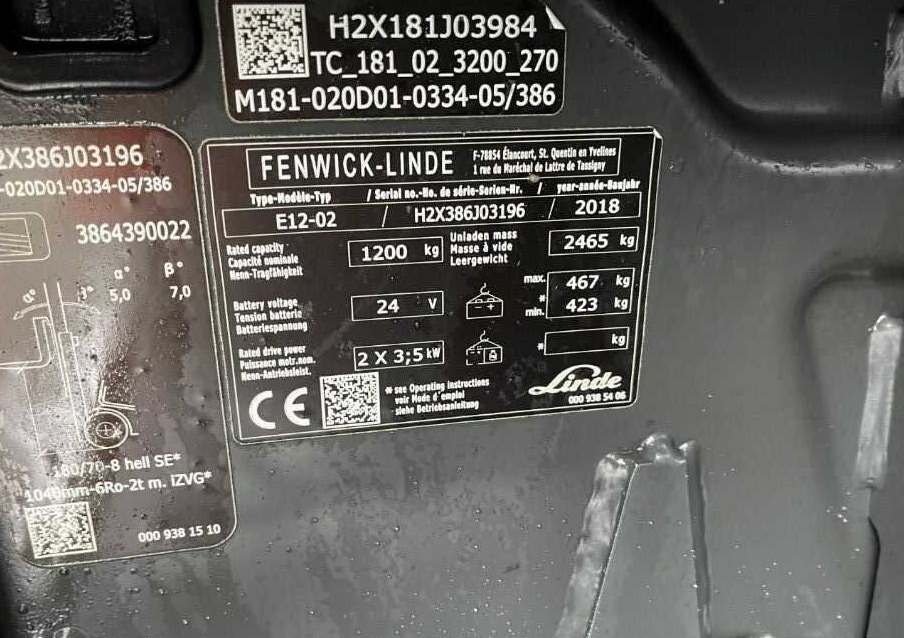 Linde E12-02 - Forklift listrik: gambar 4 Linde E12-02 - Forklift listrik: gambar 4
