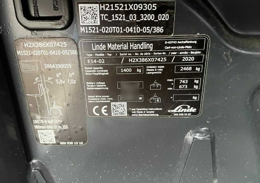 Linde E14-02 - Forklift listrik: gambar 4 Linde E14-02 - Forklift listrik: gambar 4