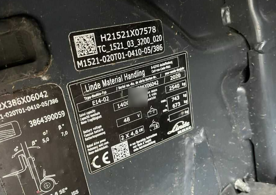 Linde E14-02 - Forklift listrik: gambar 4 Linde E14-02 - Forklift listrik: gambar 4