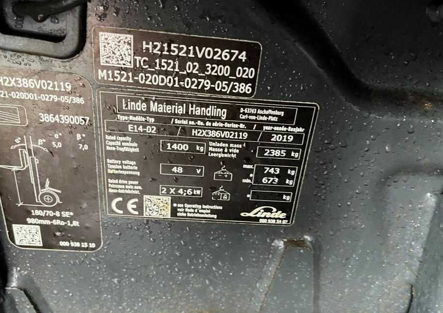 Linde E14-02 - Forklift listrik: gambar 4 Linde E14-02 - Forklift listrik: gambar 4
