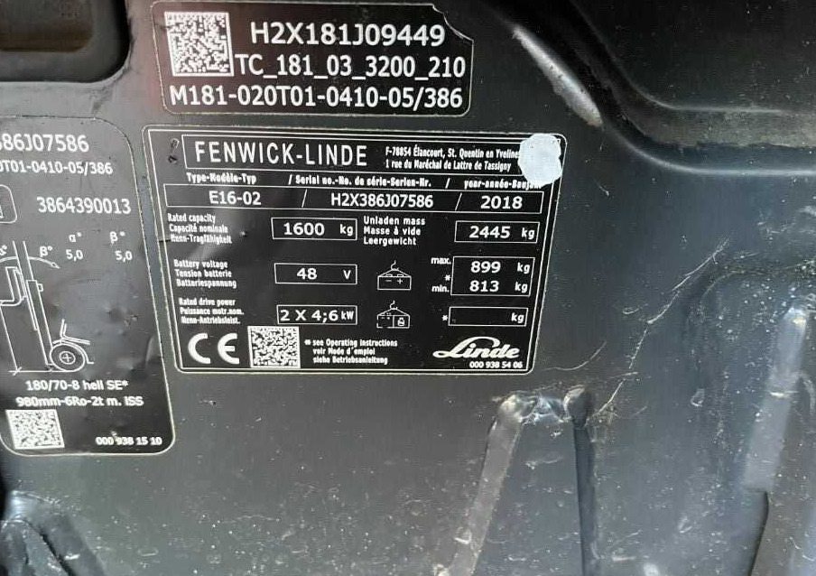 Linde E16-02 - Forklift listrik: gambar 4 Linde E16-02 - Forklift listrik: gambar 4