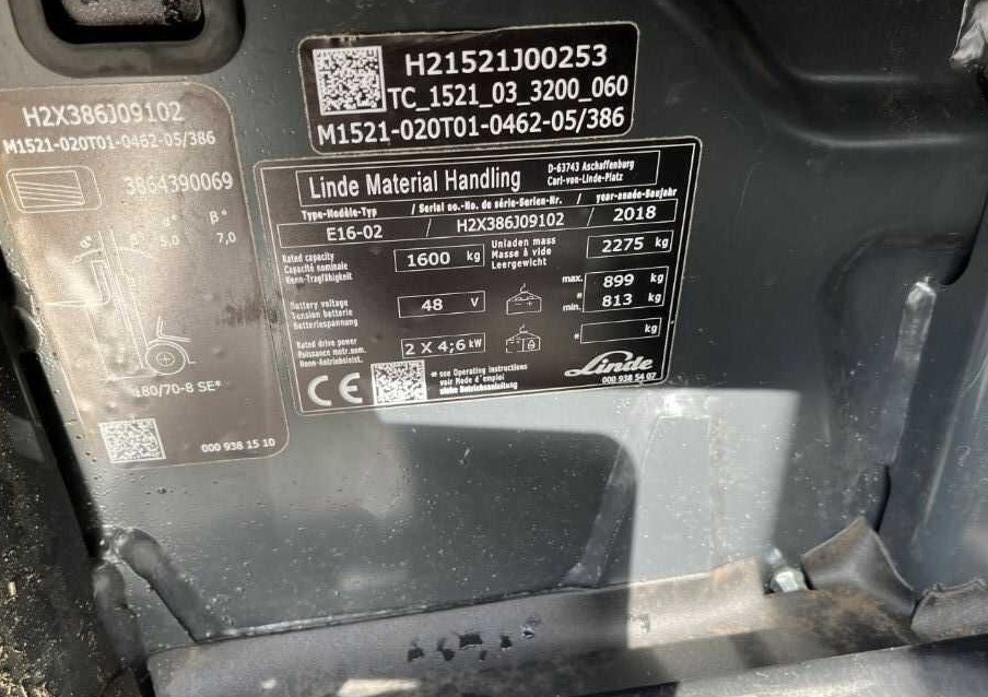 Linde E16-02 - Forklift listrik: gambar 4 Linde E16-02 - Forklift listrik: gambar 4