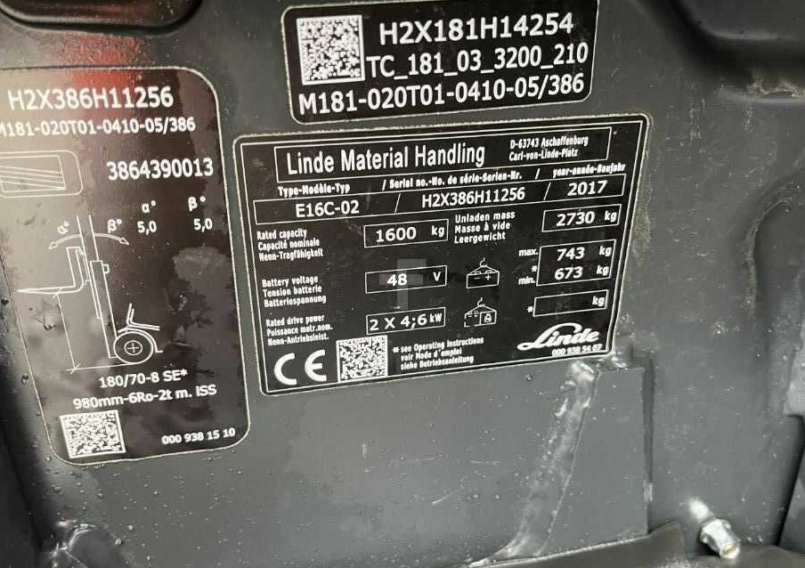 Linde E16C-02 - Forklift listrik: gambar 4 Linde E16C-02 - Forklift listrik: gambar 4