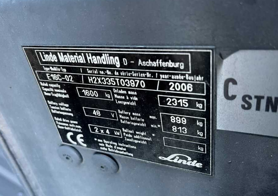 Linde E16C-02 - Forklift listrik: gambar 4 Linde E16C-02 - Forklift listrik: gambar 4