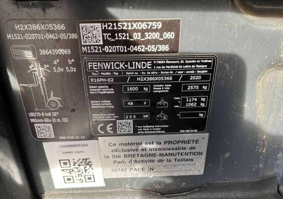 Linde E16PH-02 - Forklift listrik: gambar 4 Linde E16PH-02 - Forklift listrik: gambar 4