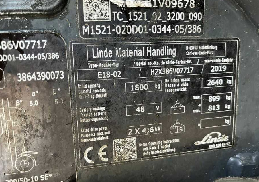 Linde E18-02 - Forklift listrik: gambar 4 Linde E18-02 - Forklift listrik: gambar 4