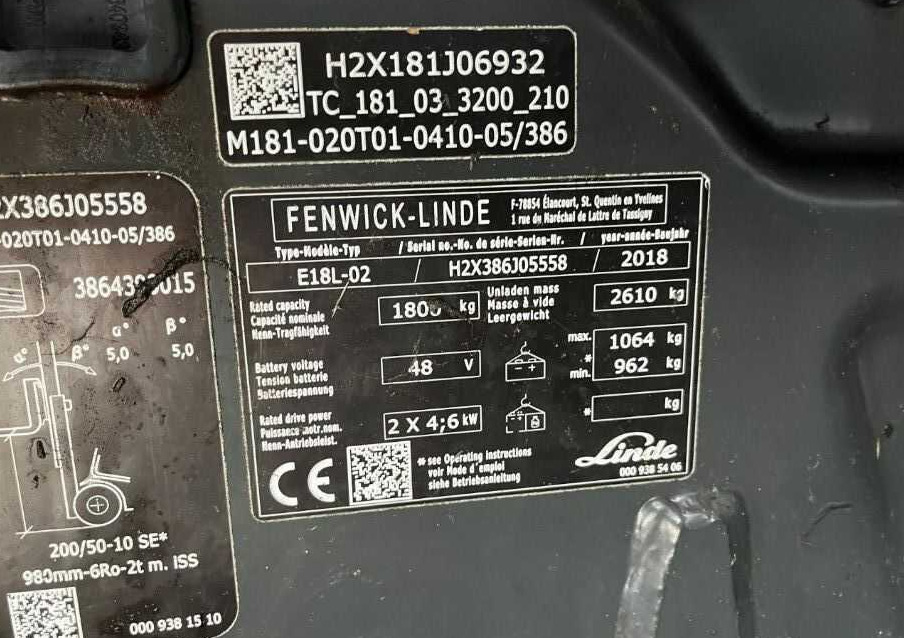 Linde E18L-02 - Forklift listrik: gambar 4 Linde E18L-02 - Forklift listrik: gambar 4