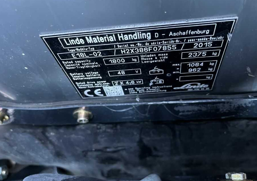 Linde E18L-02 - Forklift listrik: gambar 4 Linde E18L-02 - Forklift listrik: gambar 4