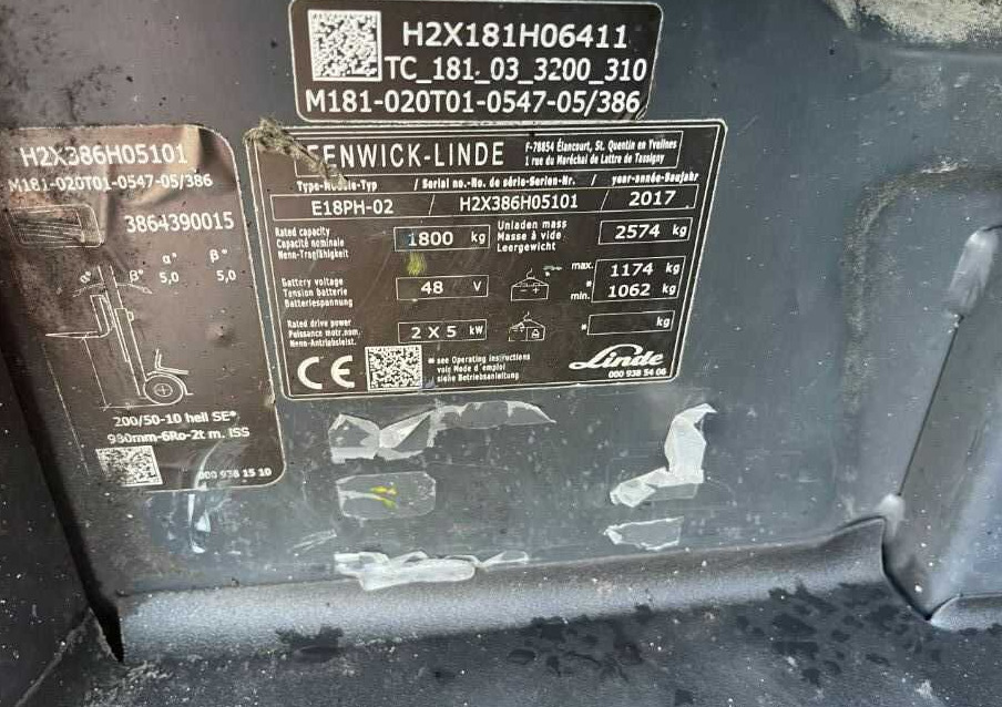 Linde E18PH-02 - Forklift listrik: gambar 4 Linde E18PH-02 - Forklift listrik: gambar 4