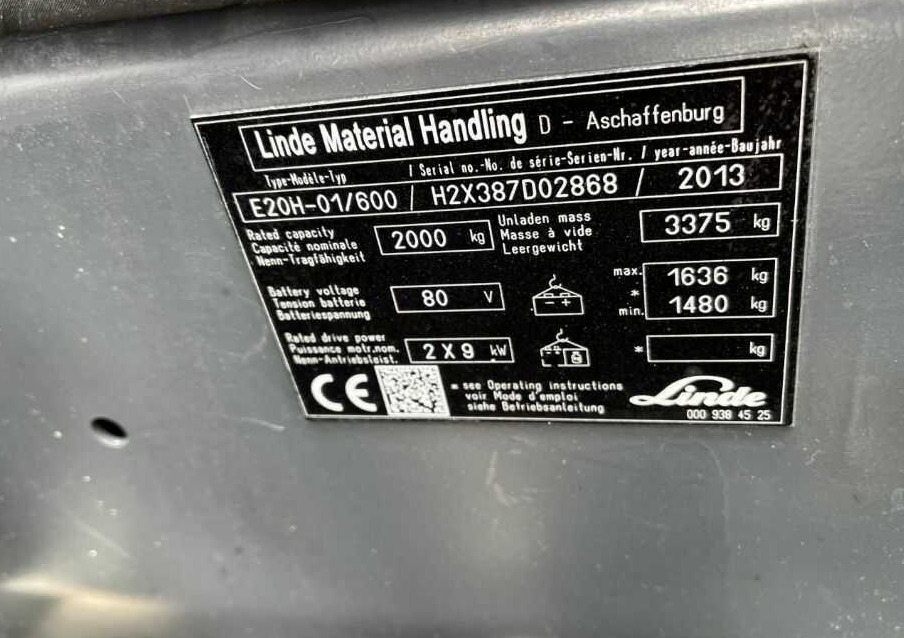 Linde E20H-01/600 - Forklift listrik: gambar 4 Linde E20H-01/600 - Forklift listrik: gambar 4