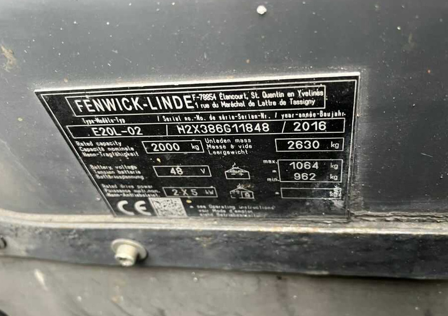 Linde E20L-02 - Forklift listrik: gambar 4 Linde E20L-02 - Forklift listrik: gambar 4