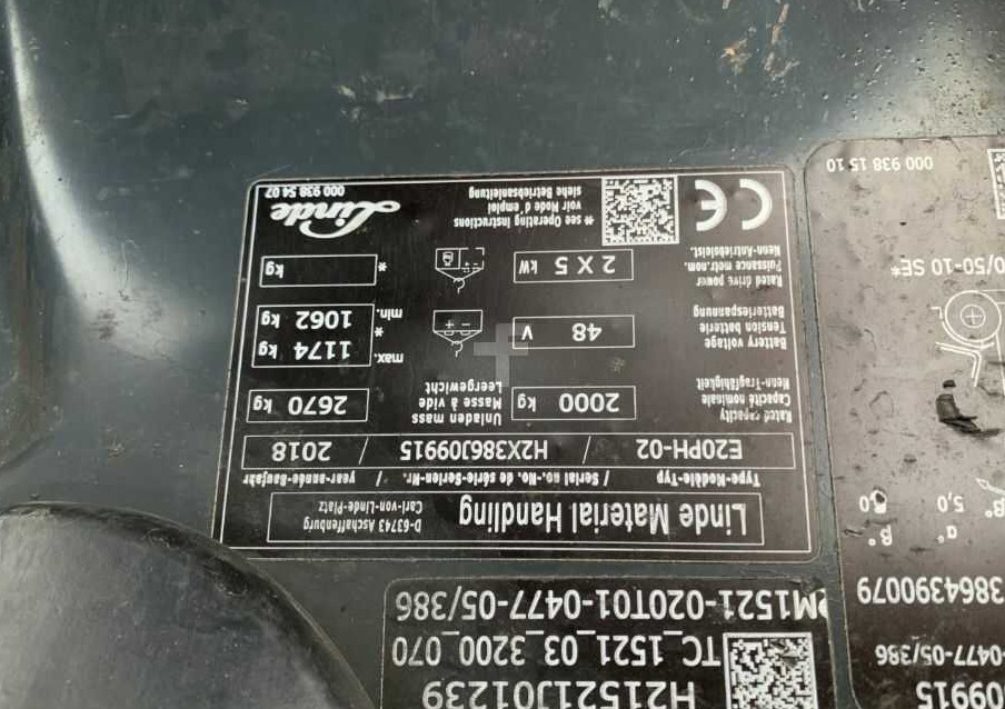 Linde E20PH-02 - Forklift listrik: gambar 4 Linde E20PH-02 - Forklift listrik: gambar 4