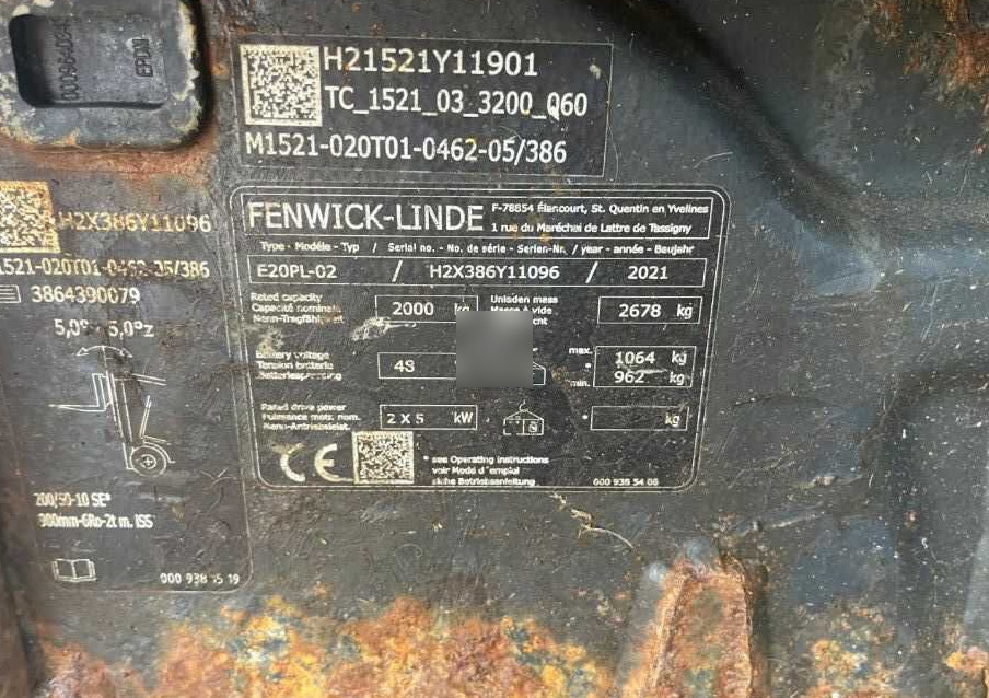 Linde E20PL-02 - Forklift listrik: gambar 4 Linde E20PL-02 - Forklift listrik: gambar 4