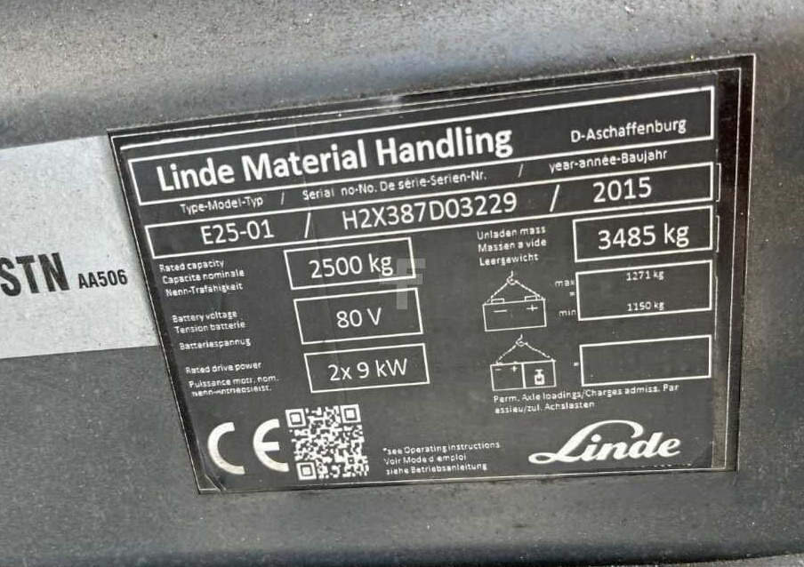 Linde E25-01 - Forklift listrik: gambar 4 Linde E25-01 - Forklift listrik: gambar 4
