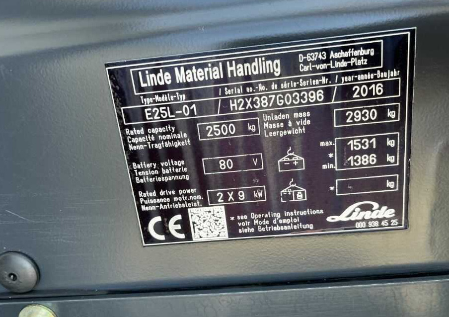 Linde E25 - Forklift listrik: gambar 4 Linde E25 - Forklift listrik: gambar 4