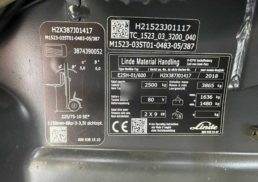 Linde E25H-01/600 - Forklift listrik: gambar 4 Linde E25H-01/600 - Forklift listrik: gambar 4