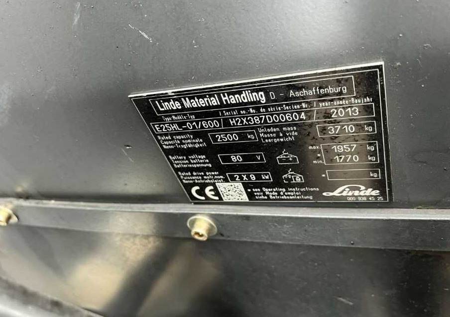 Linde E25H-01/600 - Forklift listrik: gambar 4 Linde E25H-01/600 - Forklift listrik: gambar 4