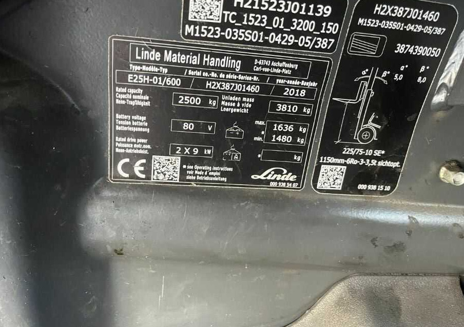 Linde E25H-01/600 - Forklift listrik: gambar 4 Linde E25H-01/600 - Forklift listrik: gambar 4