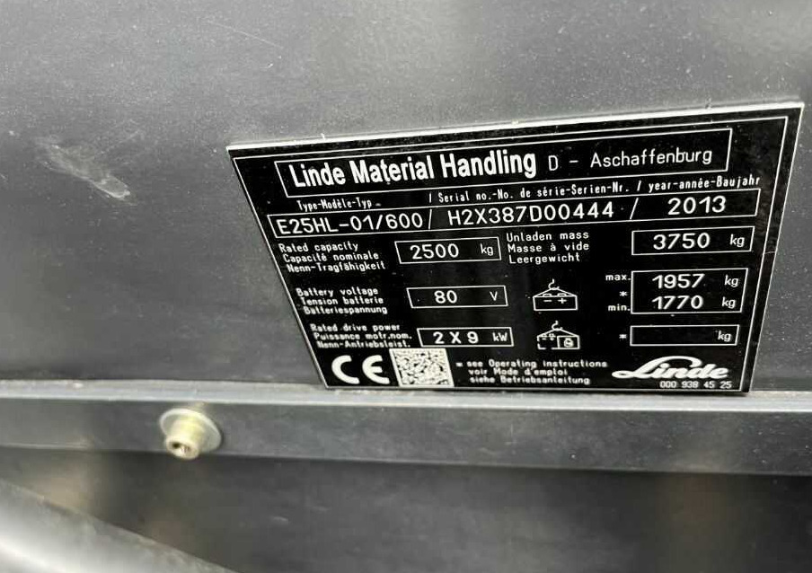 Linde E25HL-01/600 - Forklift listrik: gambar 4 Linde E25HL-01/600 - Forklift listrik: gambar 4