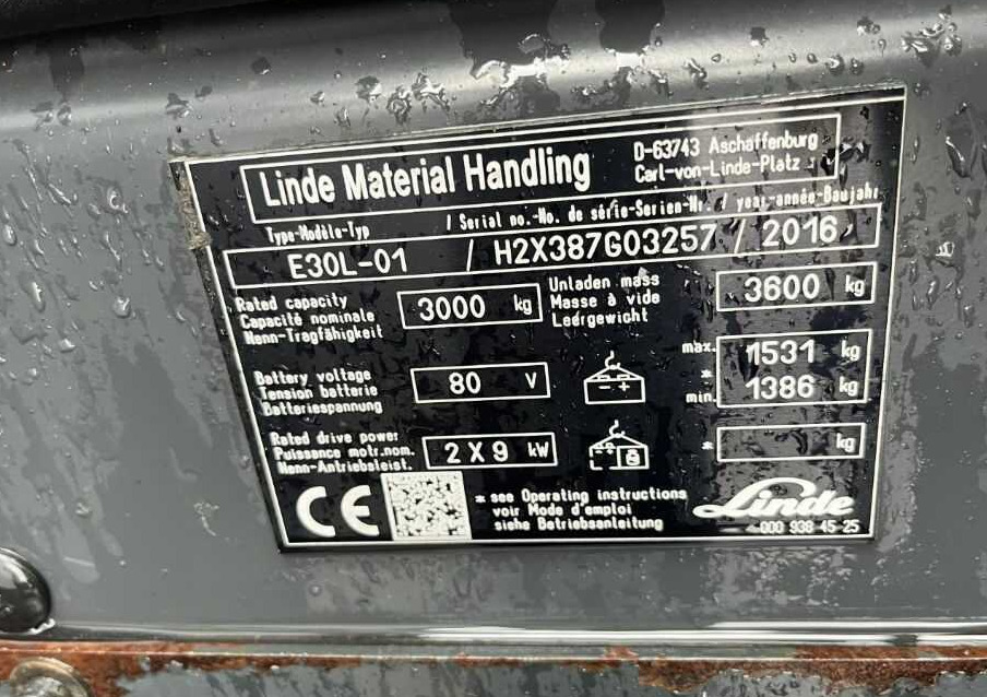 Linde E30-01 - Forklift listrik: gambar 4 Linde E30-01 - Forklift listrik: gambar 4