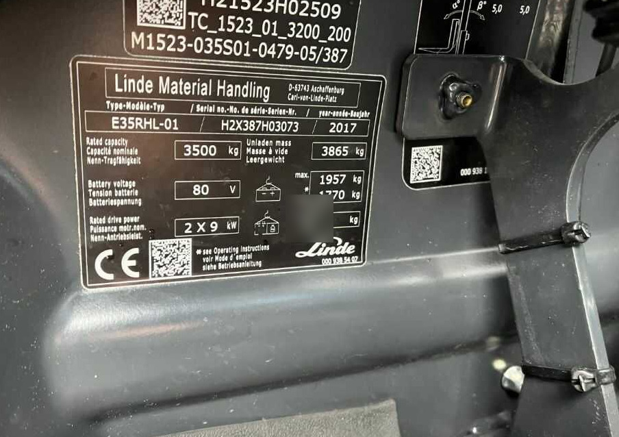 Linde E35RHL-01 - Forklift listrik: gambar 4 Linde E35RHL-01 - Forklift listrik: gambar 4