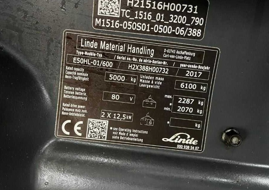 Linde E50HL-01/600 - Forklift listrik: gambar 3 Linde E50HL-01/600 - Forklift listrik: gambar 3