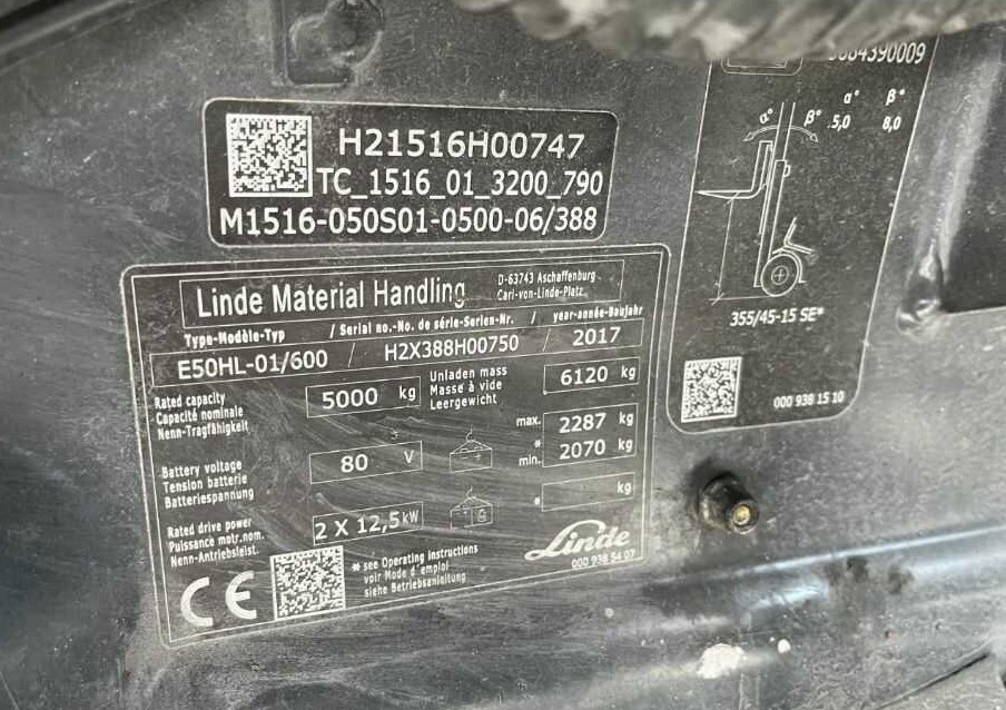 Linde E50HL-01/600 - Forklift listrik: gambar 4 Linde E50HL-01/600 - Forklift listrik: gambar 4