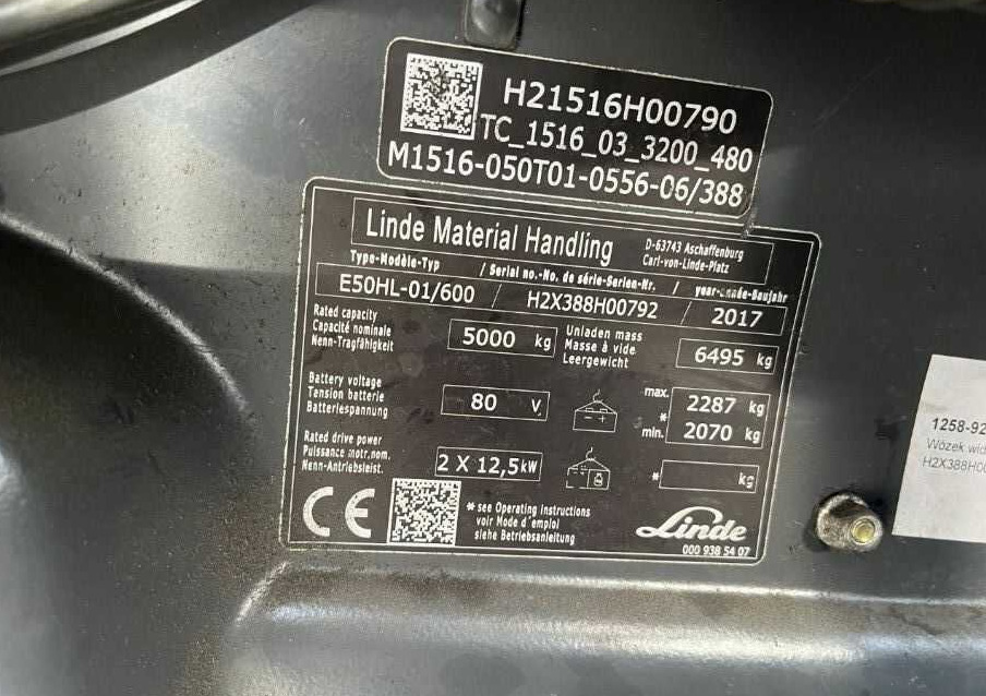 Linde E50HL-01/600 - Forklift listrik: gambar 4 Linde E50HL-01/600 - Forklift listrik: gambar 4