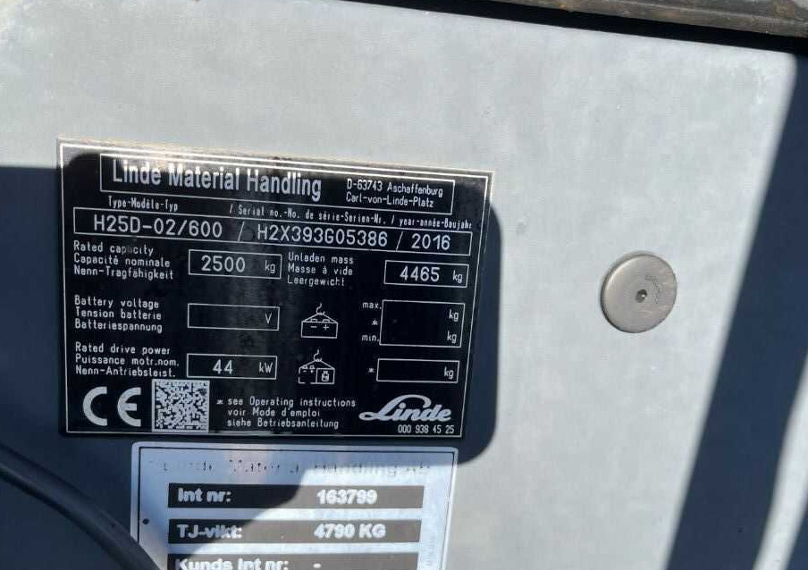 Linde H25D-02/600 - Forklift diesel: gambar 4 Linde H25D-02/600 - Forklift diesel: gambar 4
