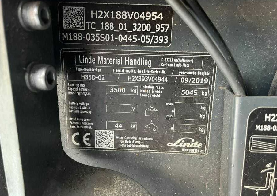 Linde H35D-02 - Forklift diesel: gambar 4 Linde H35D-02 - Forklift diesel: gambar 4