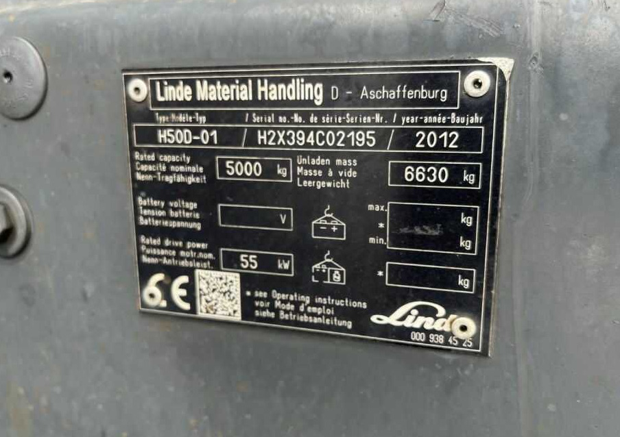 Linde H50D-01 - Forklift diesel: gambar 4 Linde H50D-01 - Forklift diesel: gambar 4