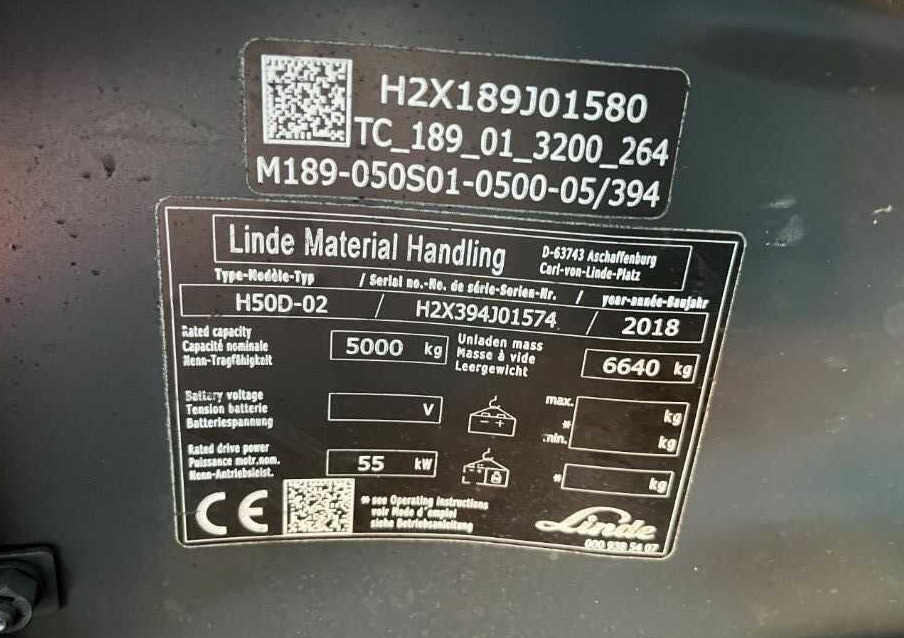 Linde H50D-02 - Forklift diesel: gambar 4 Linde H50D-02 - Forklift diesel: gambar 4