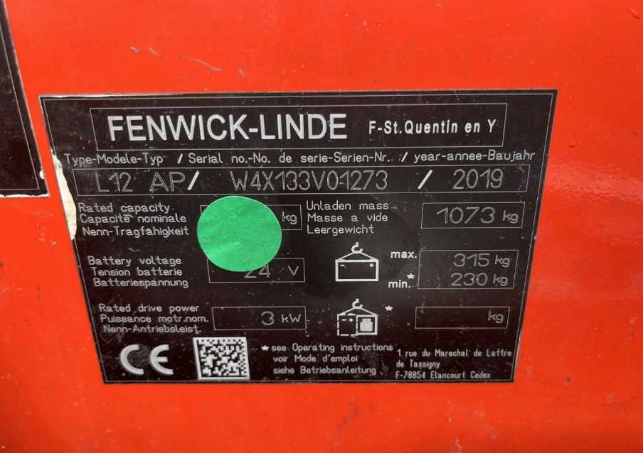 Linde L12AP - Penumpuk: gambar 4 Linde L12AP - Penumpuk: gambar 4