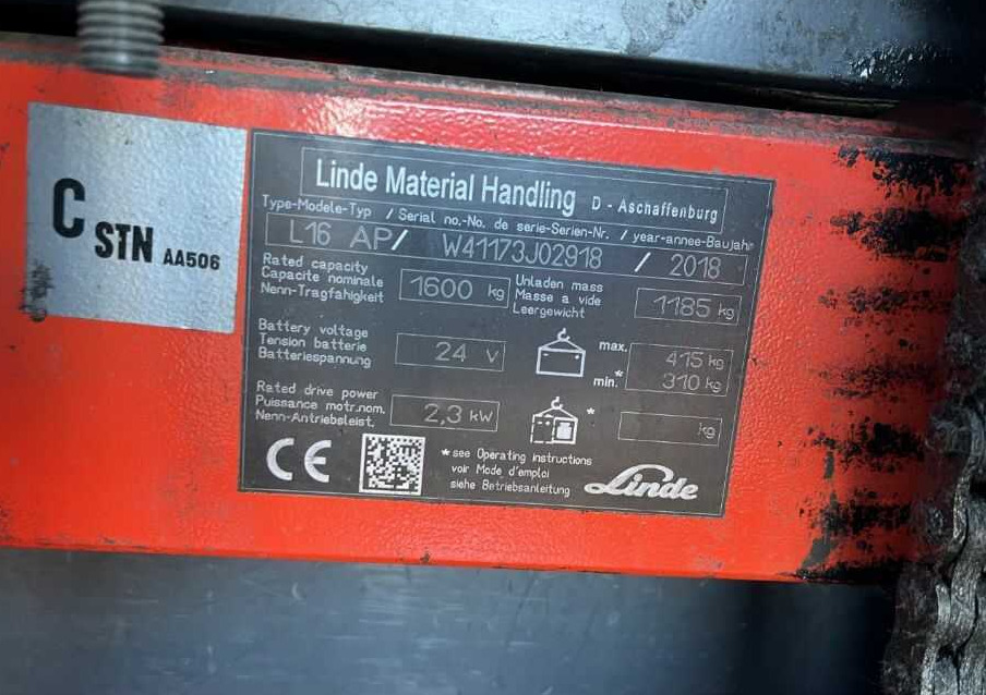 Linde L16APi - Penumpuk: gambar 4 Linde L16APi - Penumpuk: gambar 4
