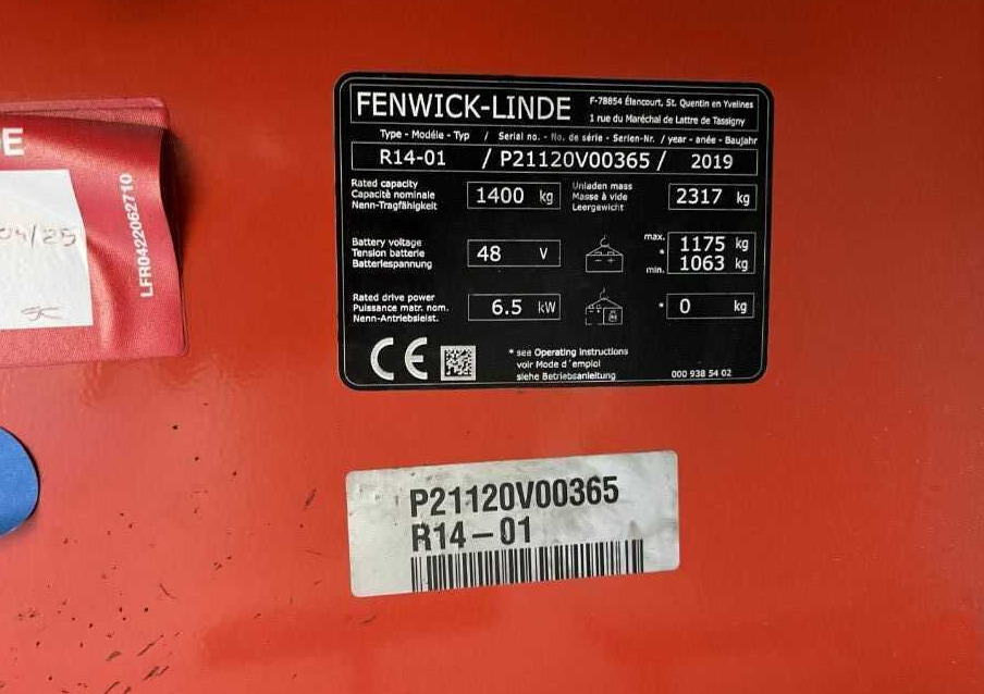Linde R14-01 - Jangkauan truk: gambar 4 Linde R14-01 - Jangkauan truk: gambar 4