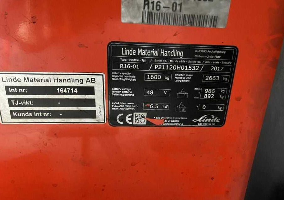 Linde R16-01 - Jangkauan truk: gambar 4 Linde R16-01 - Jangkauan truk: gambar 4