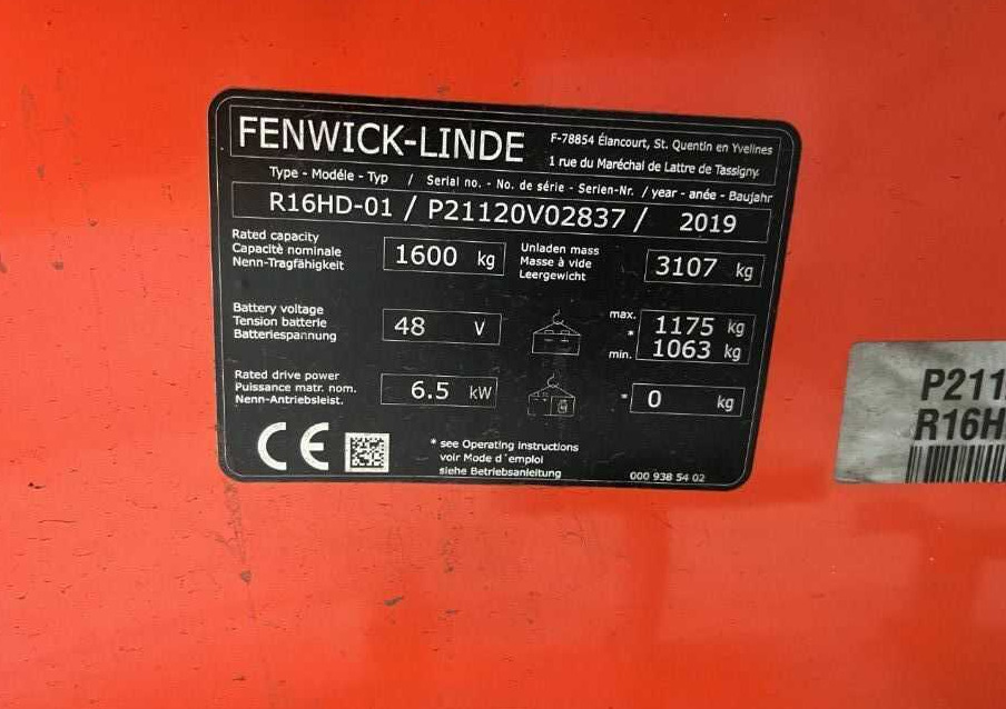 Linde R16HD-01 - Jangkauan truk: gambar 4 Linde R16HD-01 - Jangkauan truk: gambar 4