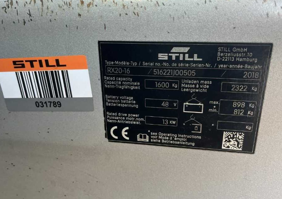 Still RX20-16 - Forklift listrik: gambar 4 Still RX20-16 - Forklift listrik: gambar 4