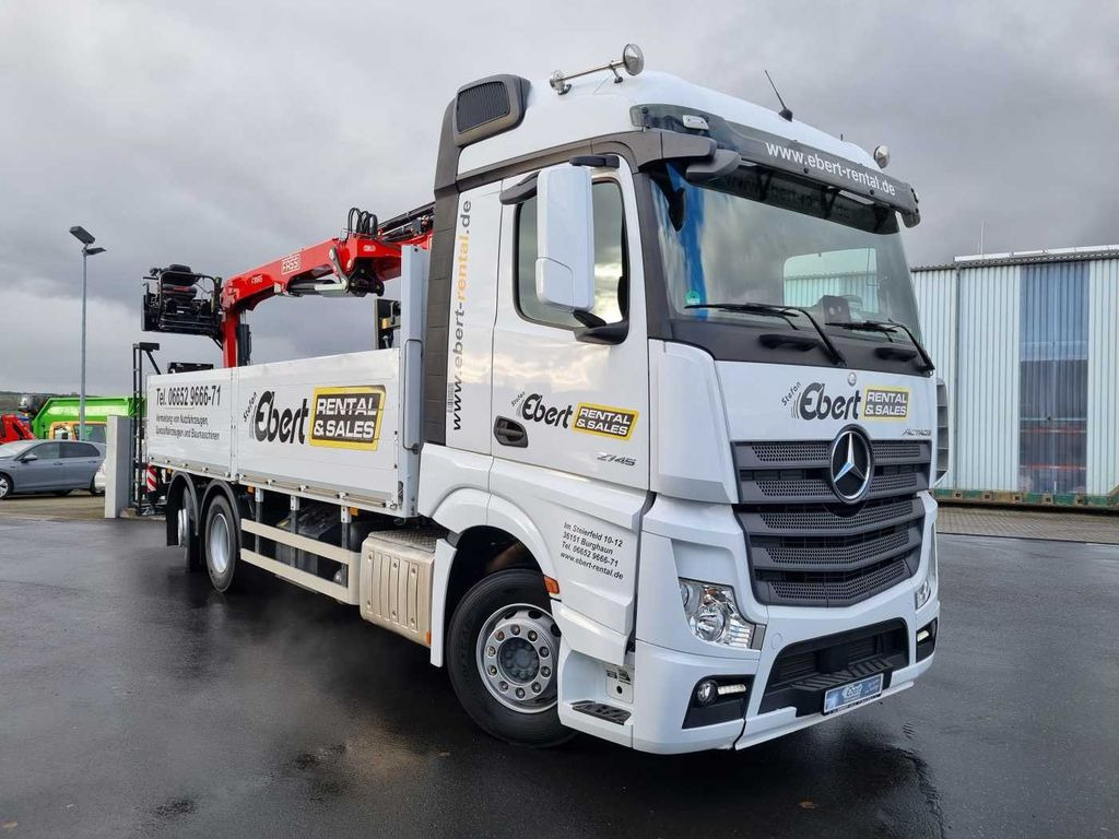 Mercedes-Benz Actros 2745 L 6x2 Baustoffpritsche+Kran Retarder - Truk flatbed, Truk derek: gambar 3 Mercedes-Benz Actros 2745 L 6x2 Baustoffpritsche+Kran Retarder - Truk flatbed, Truk derek: gambar 3