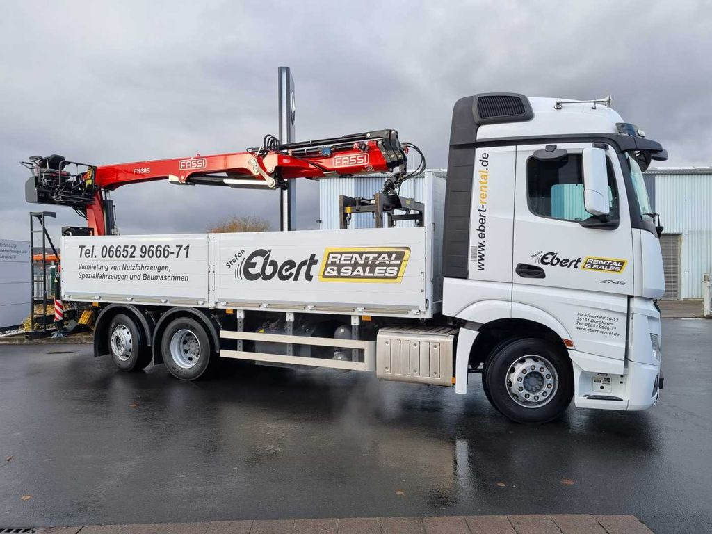 Mercedes-Benz Actros 2745 L 6x2 Baustoffpritsche+Kran Retarder - Truk derek, Truk flatbed: gambar 5 Mercedes-Benz Actros 2745 L 6x2 Baustoffpritsche+Kran Retarder - Truk derek, Truk flatbed: gambar 5