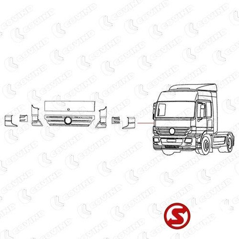 Mercedes-Benz Windegeleider middenstuk actros mp2 links - Aerodinamika/ Spoiler untuk Truk: gambar 2 Mercedes-Benz Windegeleider middenstuk actros mp2 links - Aerodinamika/ Spoiler untuk Truk: gambar 2
