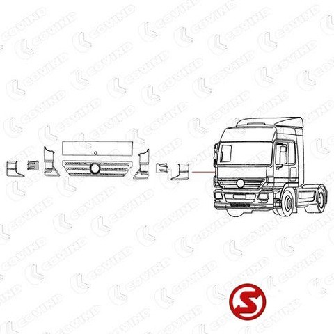 Mercedes-Benz Windgeleider middenstuk actros mp2 rechts - Aerodinamika/ Spoiler untuk Truk: gambar 2 Mercedes-Benz Windgeleider middenstuk actros mp2 rechts - Aerodinamika/ Spoiler untuk Truk: gambar 2