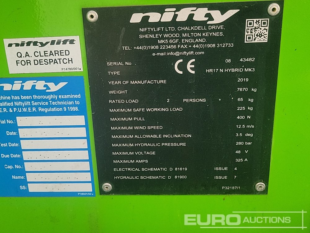 Platform pengangkat 2019 Niftylift HR17N Hybrid: gambar 42