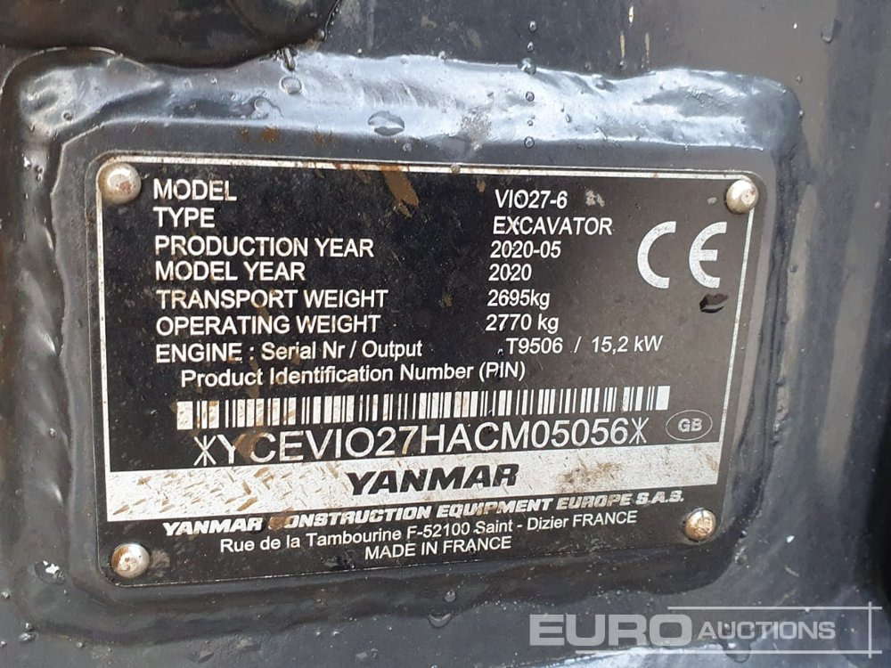 2020 Yanmar VIO27-6 - Ekskavator mini: gambar 5 2020 Yanmar VIO27-6 - Ekskavator mini: gambar 5